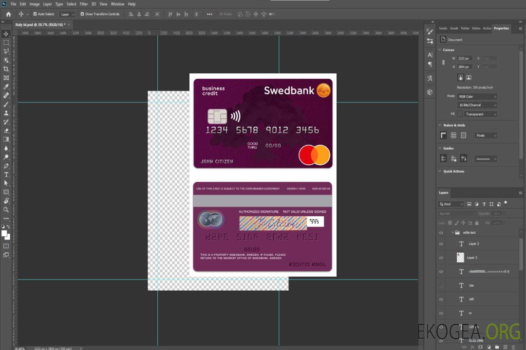 Suède Carte de crédit Mastercard SwedBank template